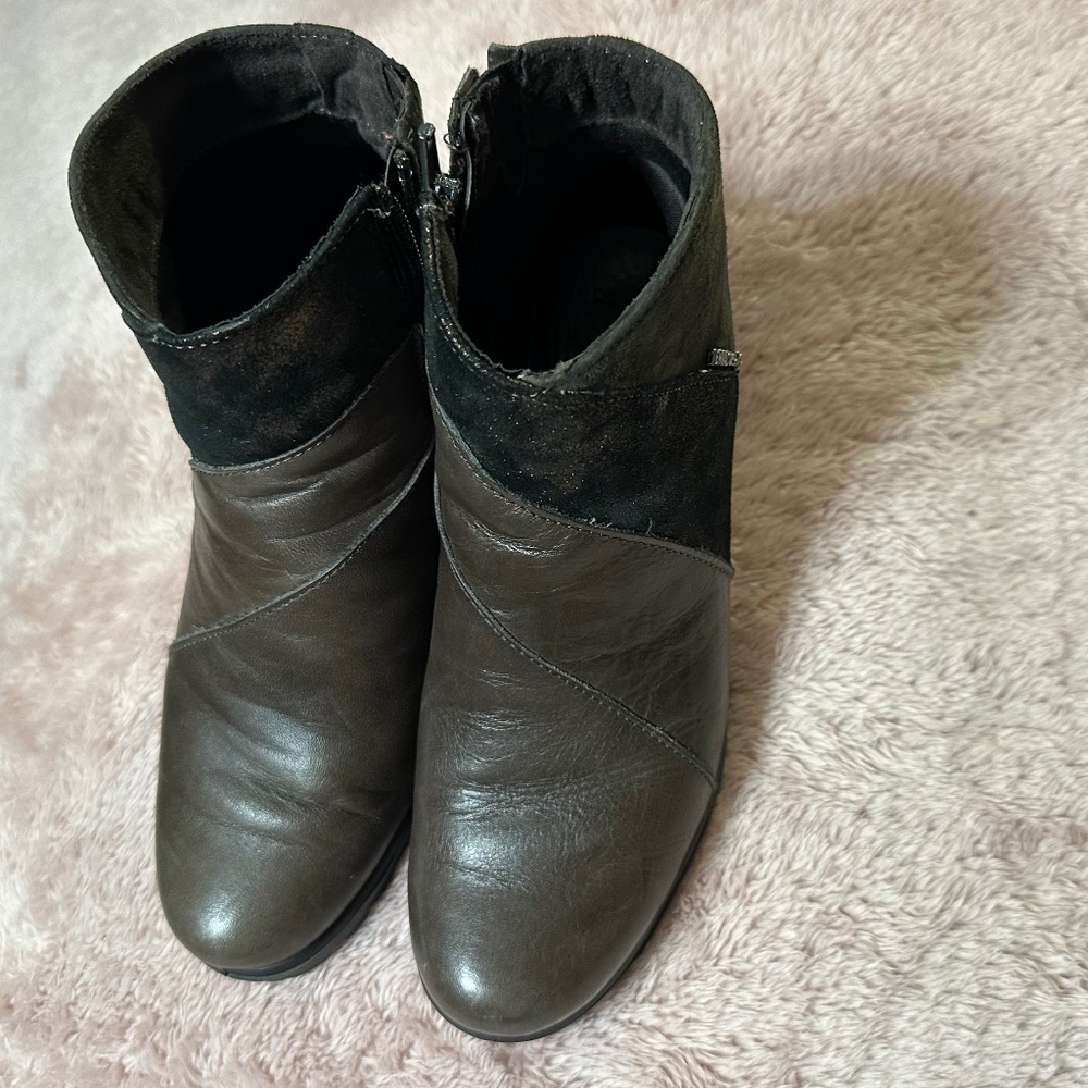 ENVAL Soft Italy Vera Pelle Leather & Suede Ankle Boots Shimmer  Size 36 (US 6)